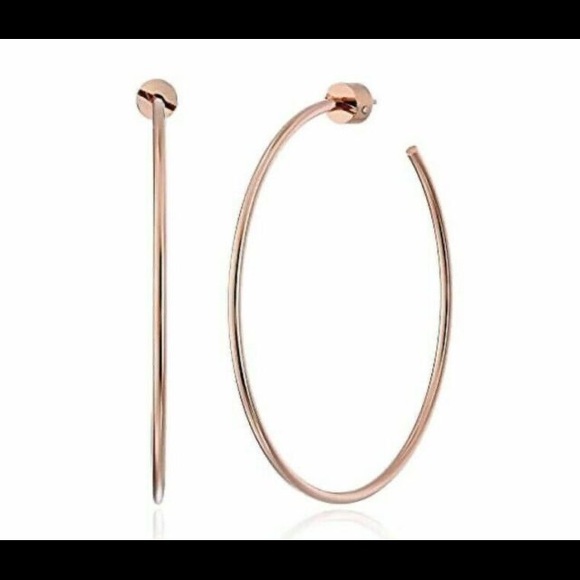 Michael Kors Rose Gold Hoops - Picture 2 of 5